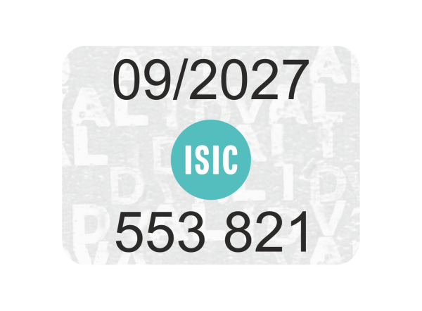 Známka ISIC 09/2027