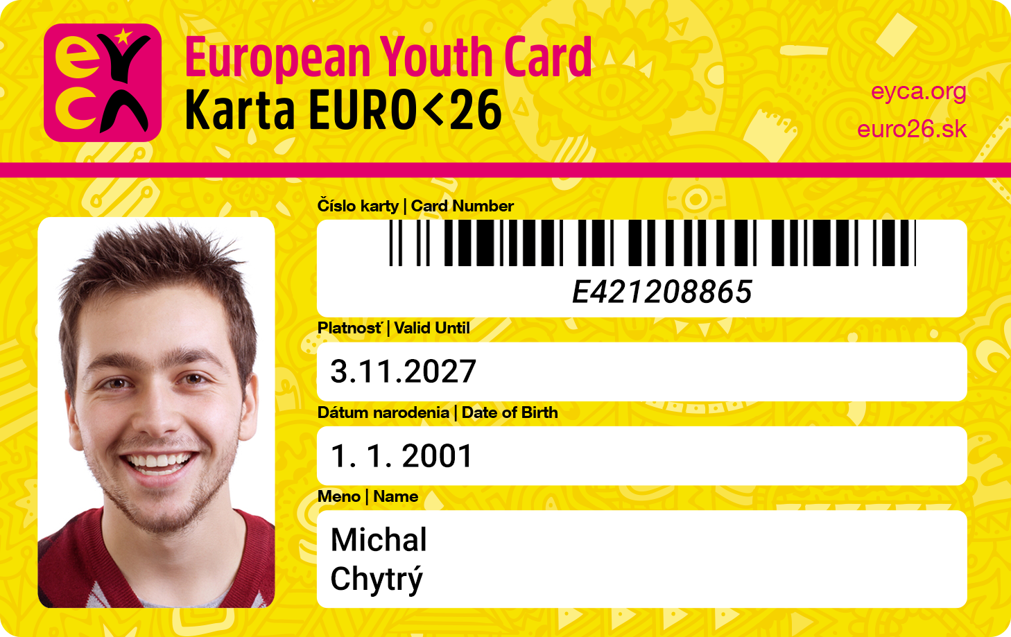 Plastová karta EURO<26